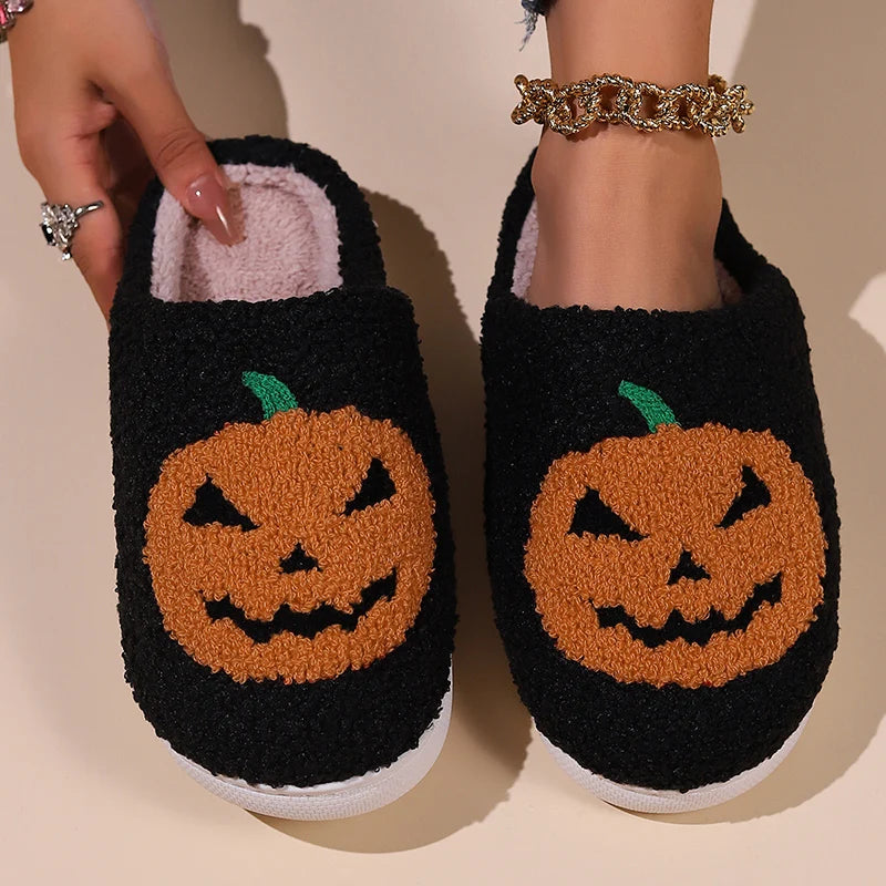 Jack-o-lantern slippers